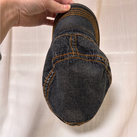 SOLD Y2K Denim Messenger Newsboy Train Cap Hat - Picture 5 of 5